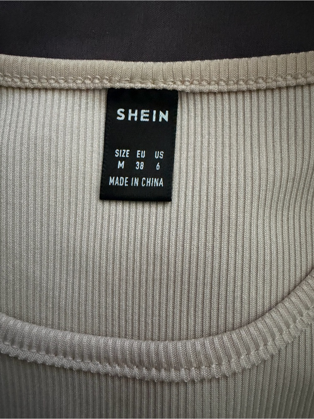 SHEIN Cream Ribbed Muscle Tank Top - Picture 2 of 3